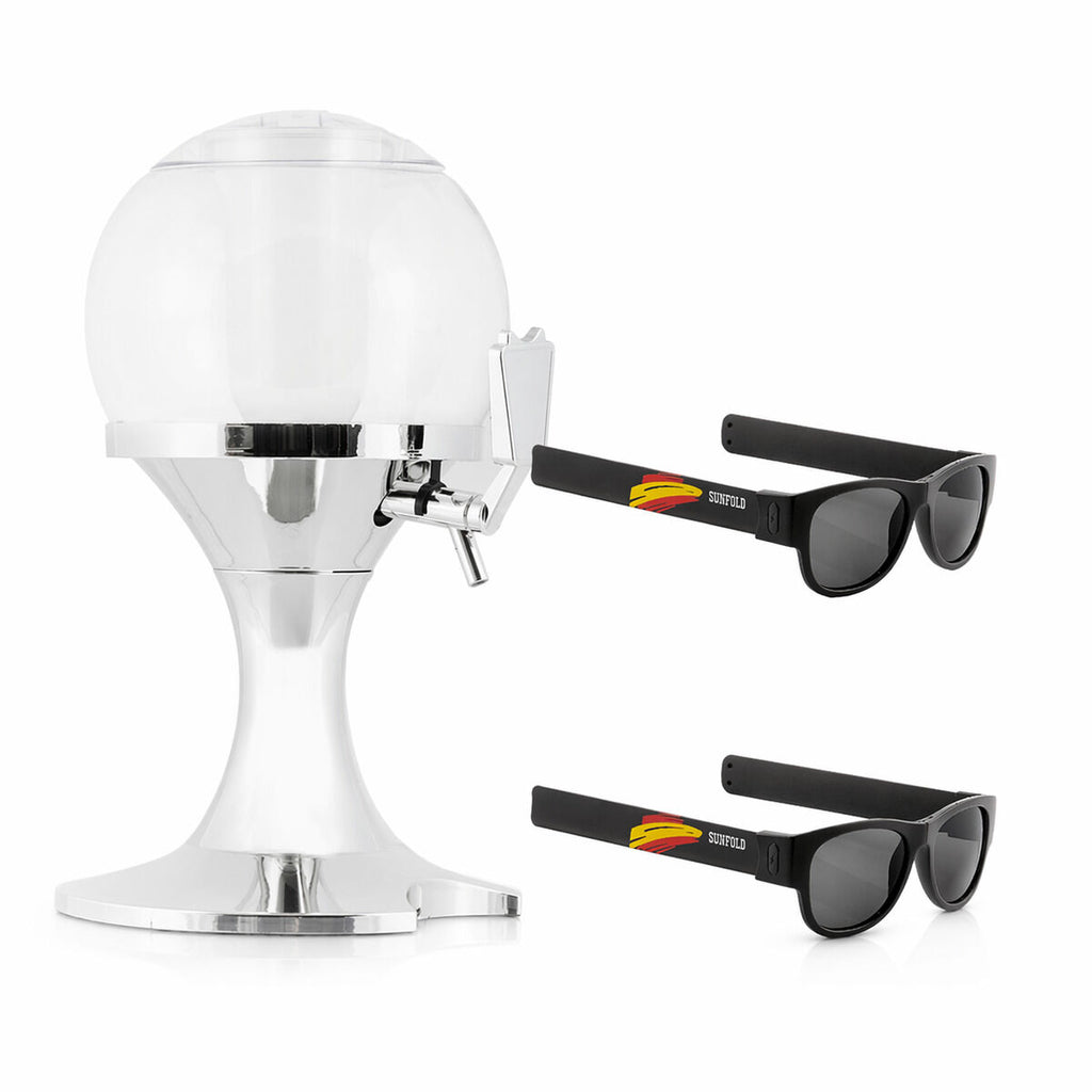 InnovaGoods Ball Getränkespender 3,5 L mit 2 Sunfold-Sonnenbrillen Spain Schwarz