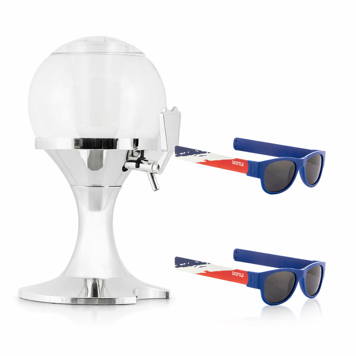 InnovaGoods Ball Getränkespender 3,5 L mit 2 Sunfold-Sonnenbrillen France