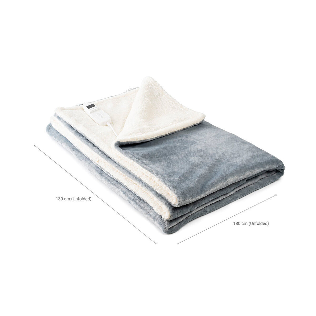 InnovaGoods Heklet Heizdecke – 130 × 180 cm, 160 W, Weiß/Grau