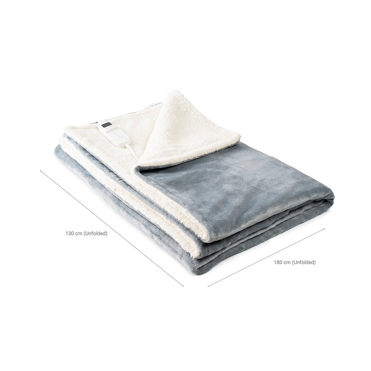 InnovaGoods Heklet Heizdecke – 130 × 180 cm, 160 W, Weiß/Grau