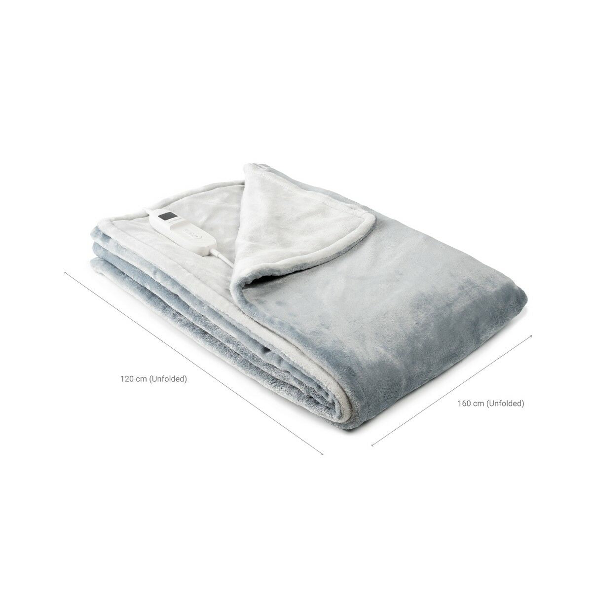 InnovaGoods Elakef elektrische Heizdecke 120 × 160 cm – Grau, 160 W
