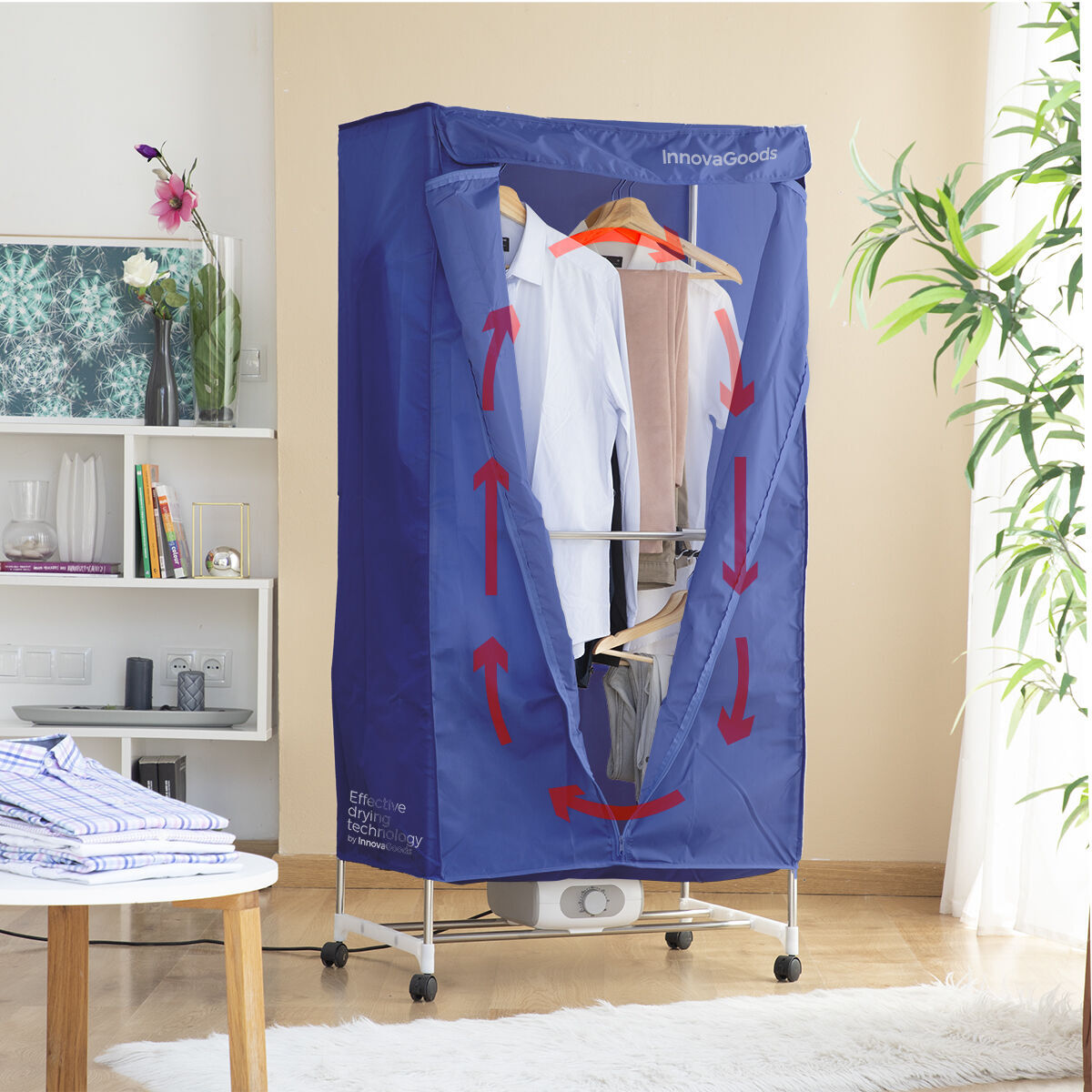 InnovaGoods Dupledry Heißluft-Wäschetrockner – 1200 W, 2 Ebenen, Blau
