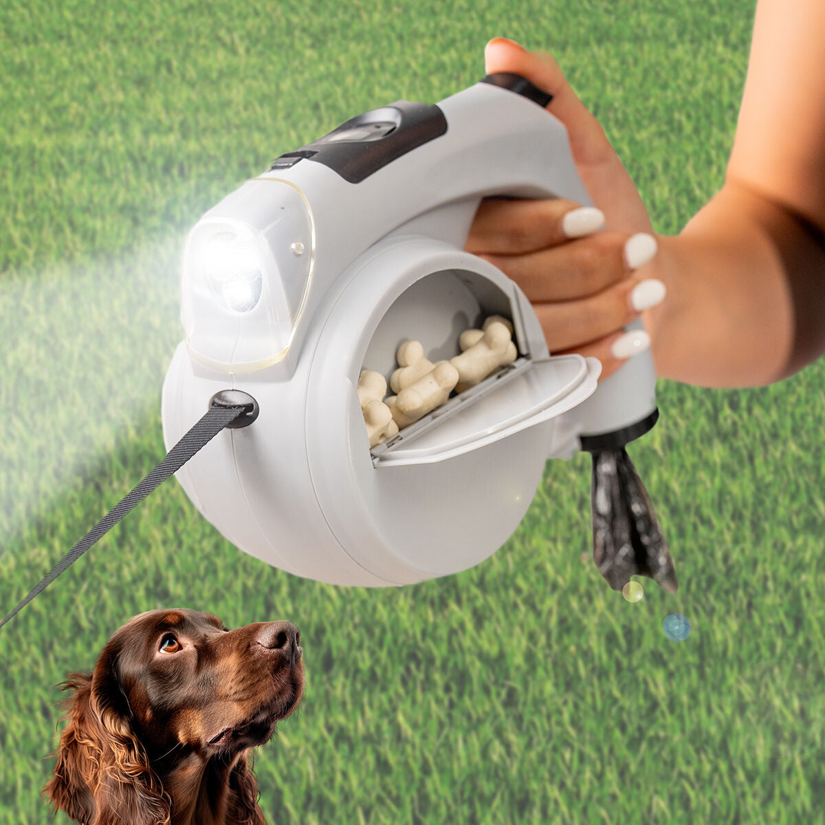 InnovaGoods Leashic 6-in-1-Rollleine – 4 m, für Hunde bis 35 kg