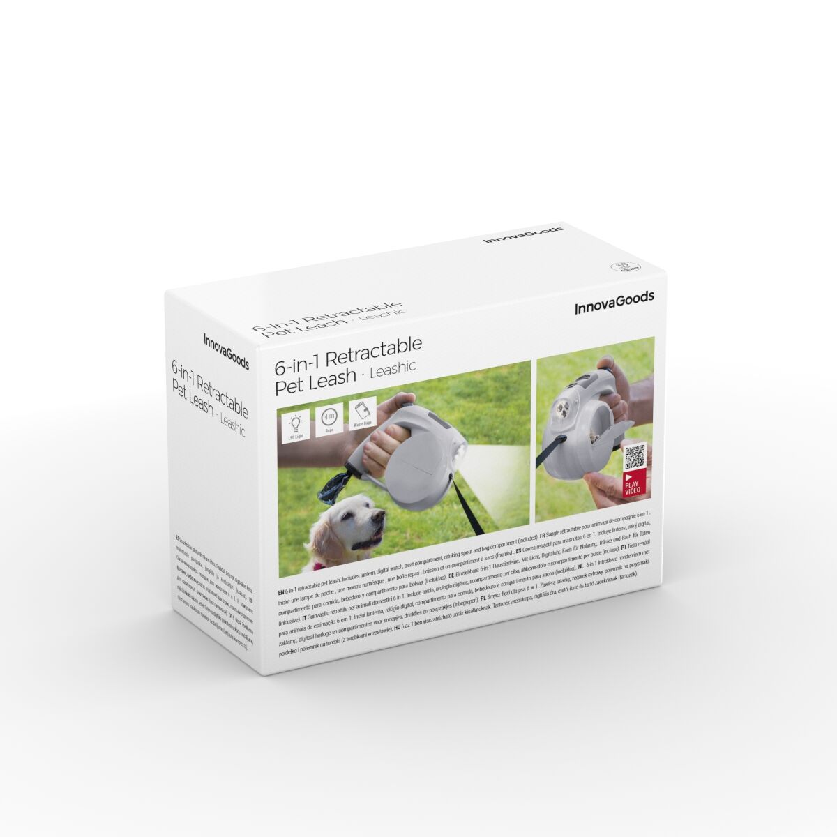 InnovaGoods Leashic 6-in-1-Rollleine – 4 m, für Hunde bis 35 kg