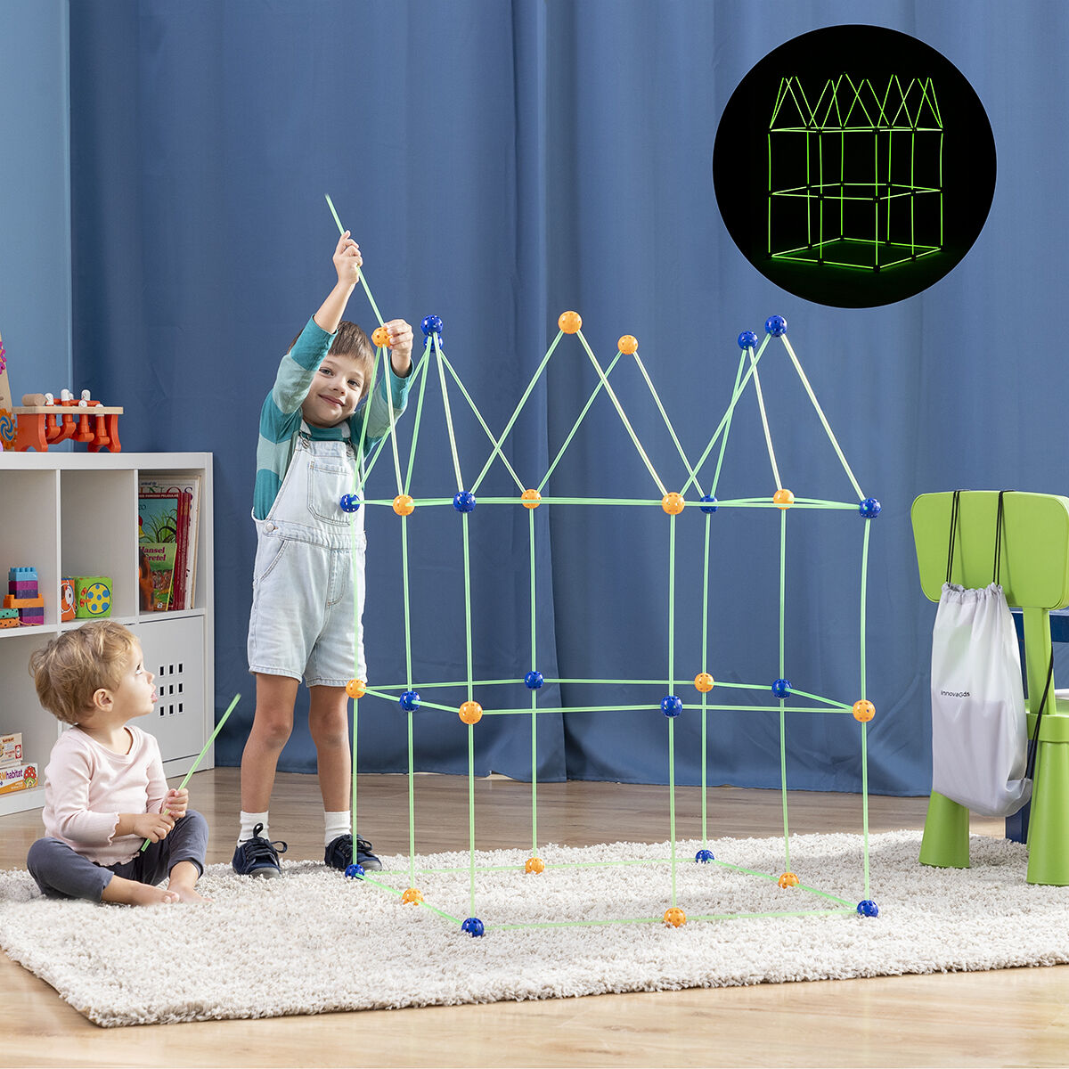 InnovaGoods Archikitt Höhlenbauset – 85 Teile, nachleuchtend