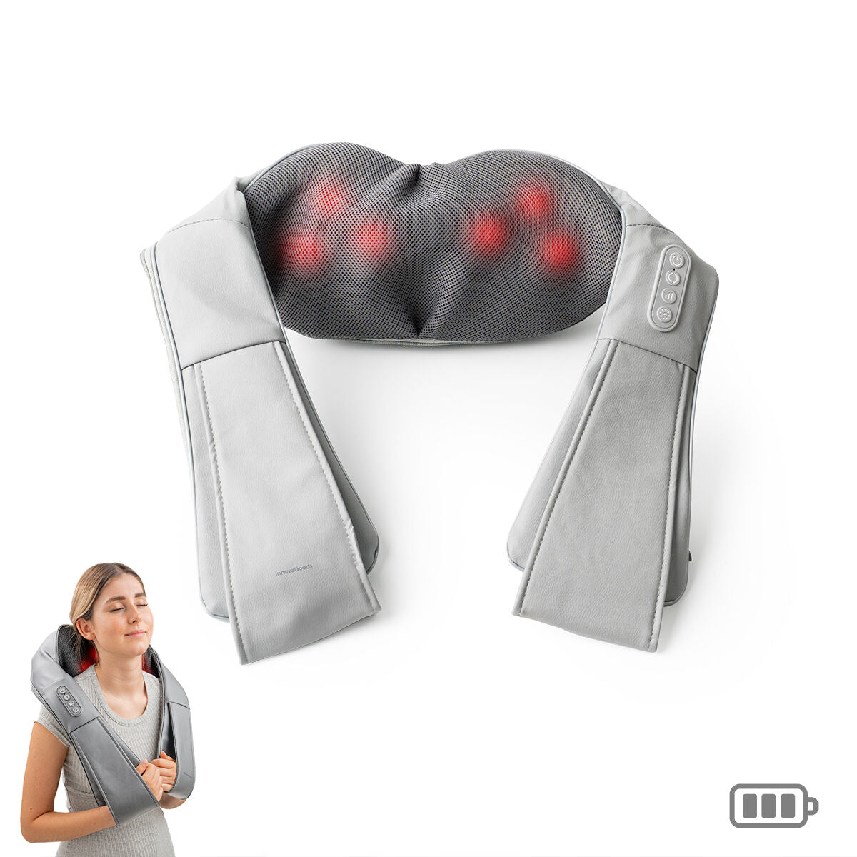 InnovaGoods Pro Massatsu Akku-Shiatsu-Massagegerät mit Wärme