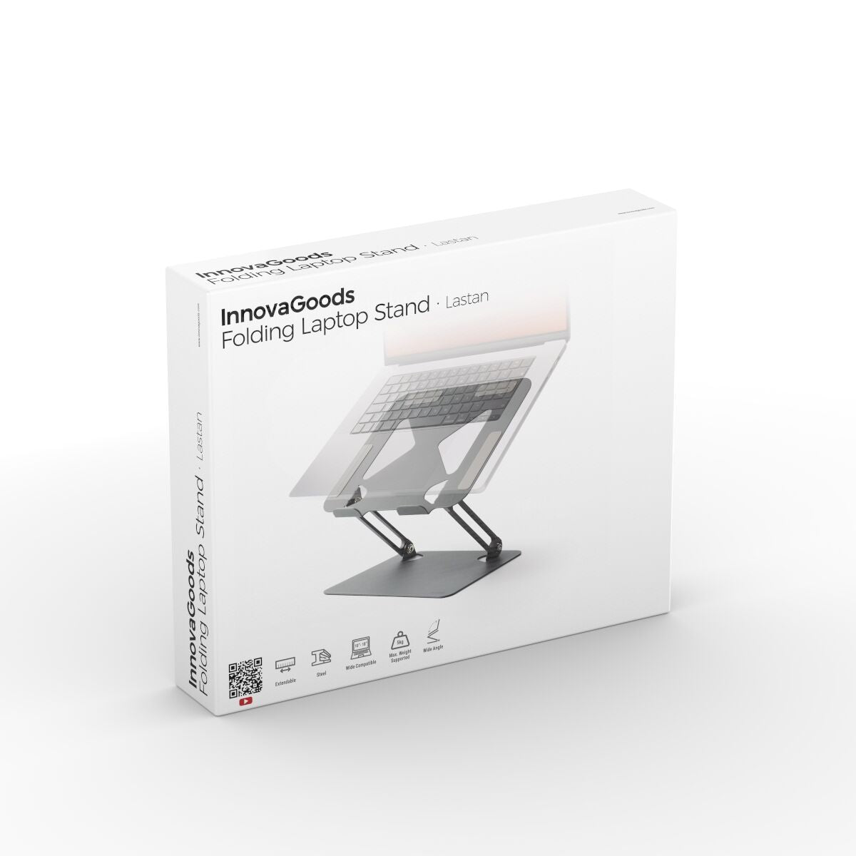 InnovaGoods Lastan faltbarer, höhenverstellbarer Laptopständer – Grau
