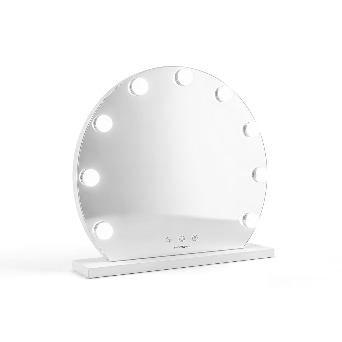 InnovaGoods Gloette Hollywood-Schminkspiegel mit 9 LED-Leuchten – Weiß
