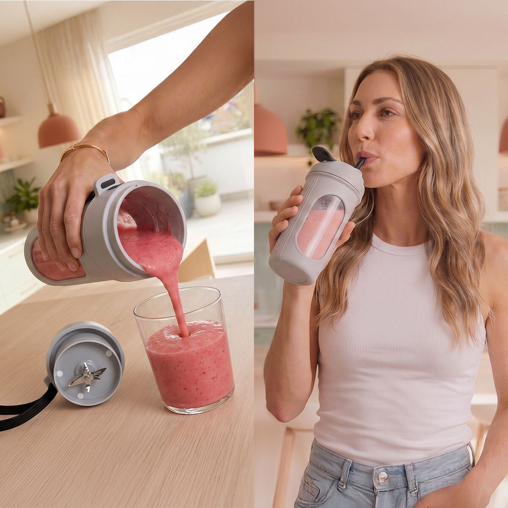 InnovaGoods Wellsy Akku-Bechermixer – 450 ml, USB-C