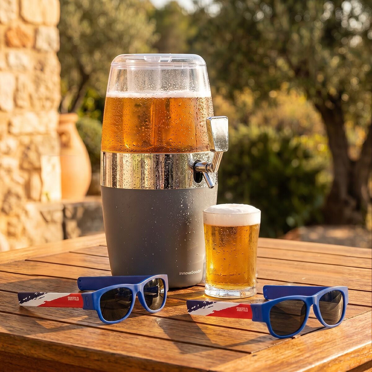 InnovaGoods Freer Getränkespender 4 L mit 2 Sunfold-Sonnenbrillen France